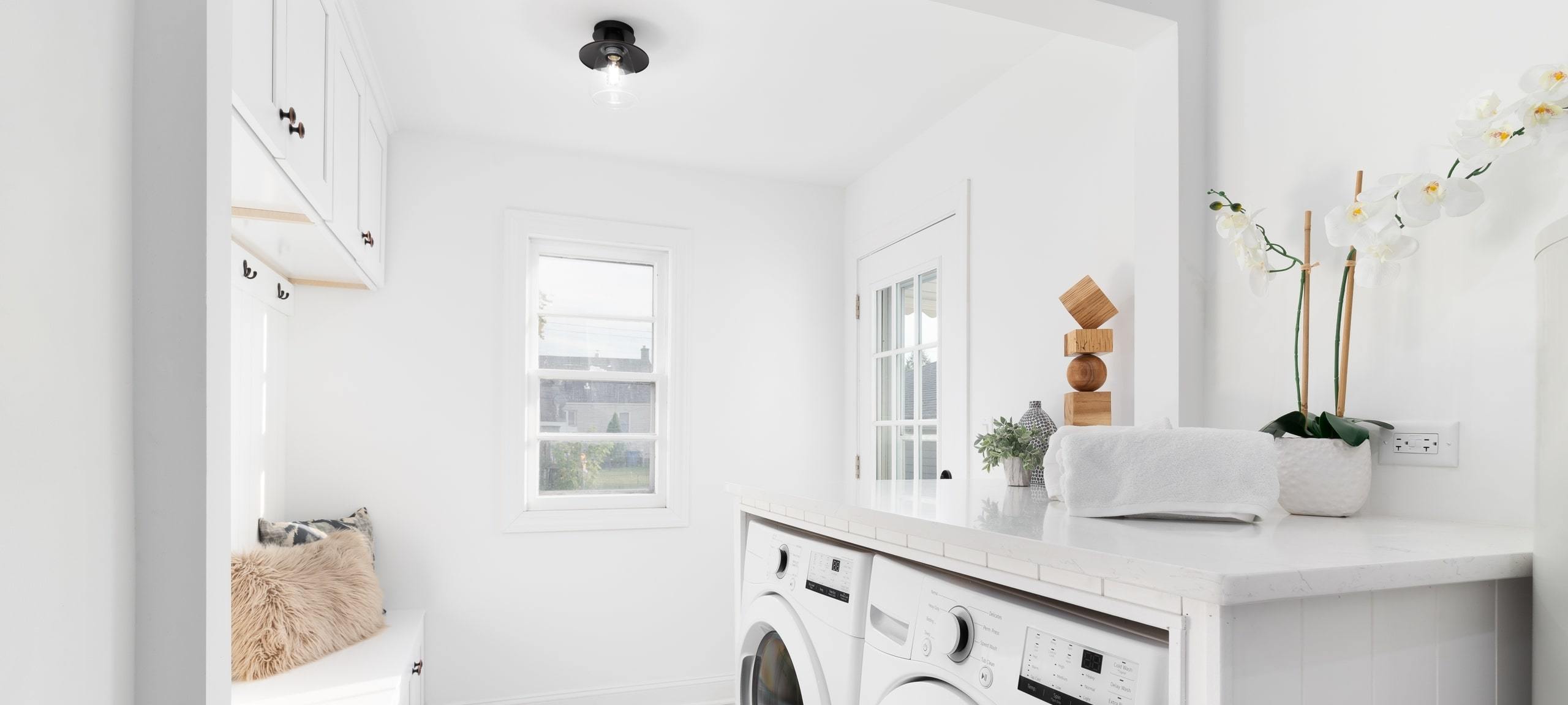 Clean staged laundry room in Central Illinois